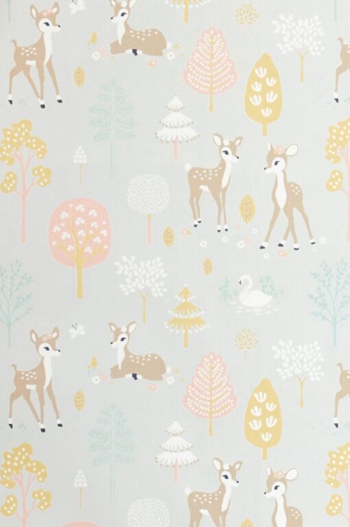 Golden Woods Wallpaper by Majvillan in Soft Grey