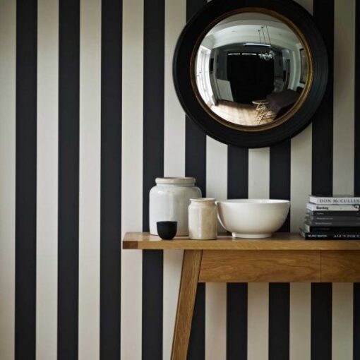 Salesbury Stripe Wallpaper - Charcoal