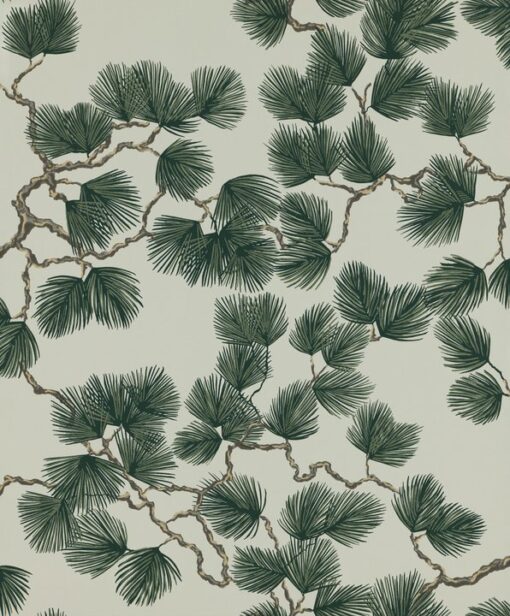 Pine Wallpaper in Green by Sandberg