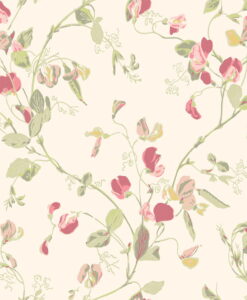 Sweet Pea Wallpaper in Blush and Olive