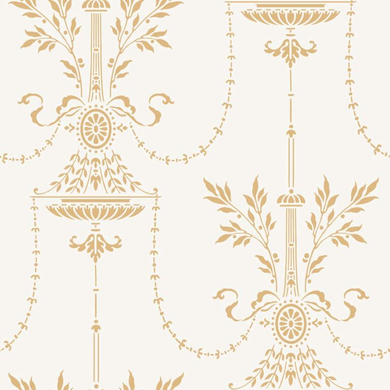 Dorset Wallpaper - Gold on Almost Black | Silk Interiors Wallpaper ...