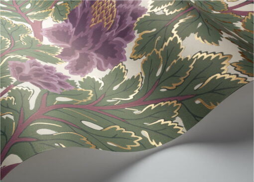 Aurora Wallpaper by Cole & Son Mulberry & Sage on Parchment
