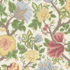 16/4013 Midsummer Bloom - Chartreuse, Rouge & Leaf Green on Parchment