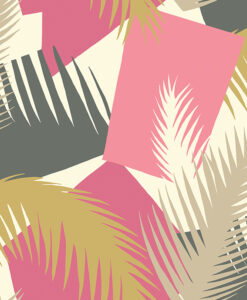 Geometric II - Deco Palm Wallpaper in Pink by Cole & Son