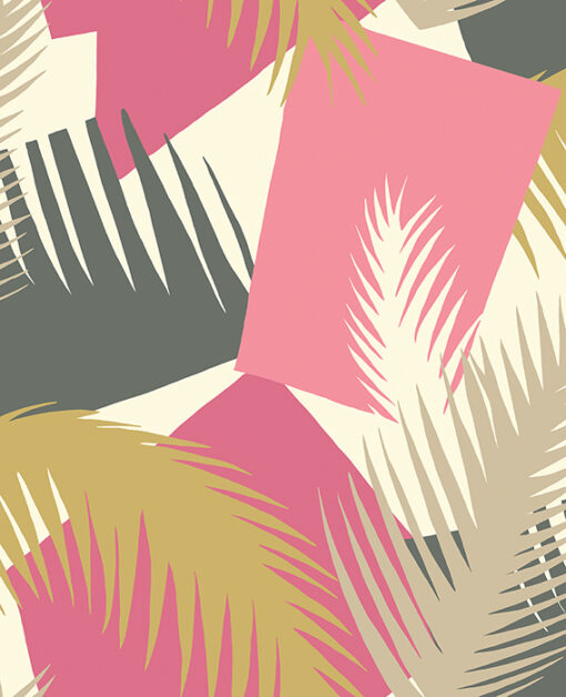 Geometric II - Deco Palm Wallpaper in Pink by Cole & Son