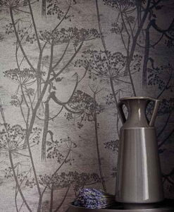 Cole and Son Cow Parsley Wallpaper in Gilver and Black