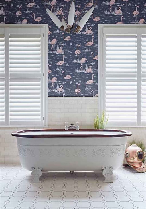 Flamingos Wallpaper in Navy by Cole and Son