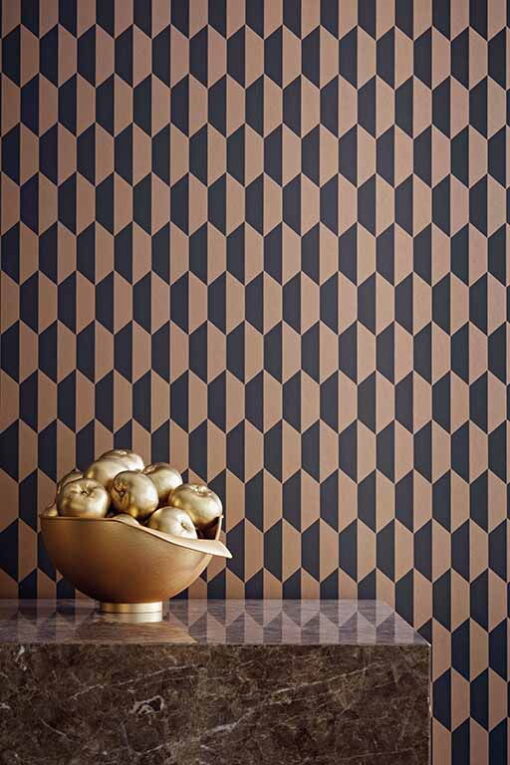 Petite Tile Wallpaper by Cole & Son in Terracotta