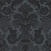 Petrouchka Flocked Damask Wallpaper by Cole and Son in Charcoal