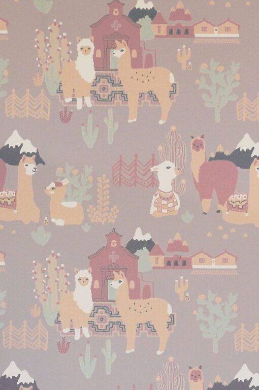 Lama Village Wallpaper by Majvillan in Evening Lilac