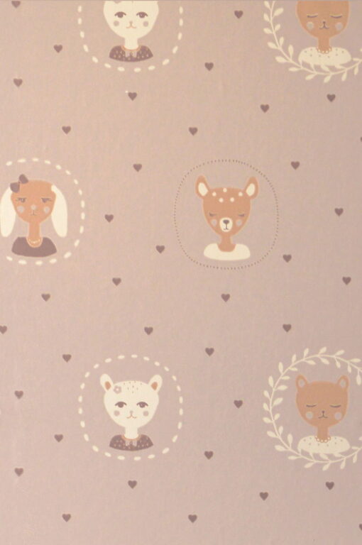 Hearts Wallpaper by Majvillan in Dusty Warm Lilac