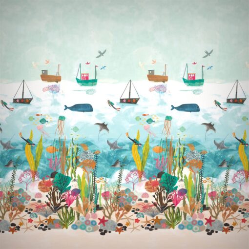 Above and Below mural from The Little Book of Treasures by Harlequin wallpaper