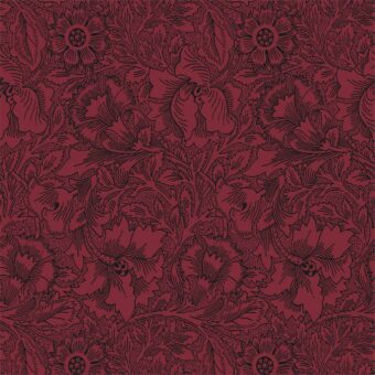 Poppy Wallpaper In Claret | Silk Interiors Wallpaper Australia