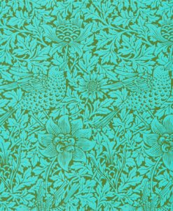 Bird & Anemome – Olive and Turquoise Wallpaper