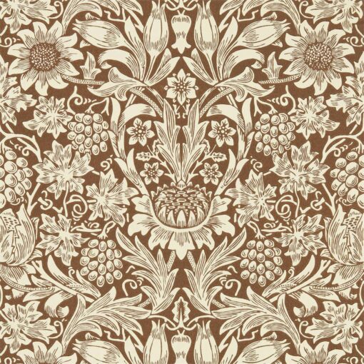 Sunflower Wallpaper by Morris & Co in Chocolate & Cream