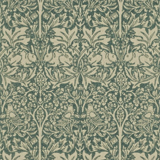 Brer Rabbit Wallpaper by Morris & Co in Forest and Manilla
