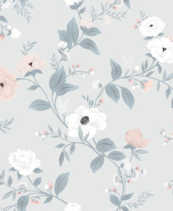 Symphony of Roses Wallpaper in Grey