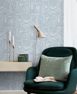 Borastapeter Poeme D'Amour Wallpaper in Blue