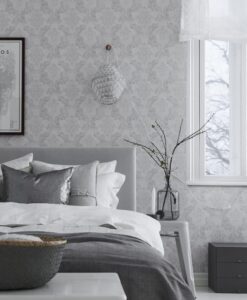 Helena Wallpaper in Grey by Borastapeter