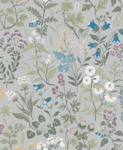 Flora Wallpaper by Borastapeter - Grey Multi