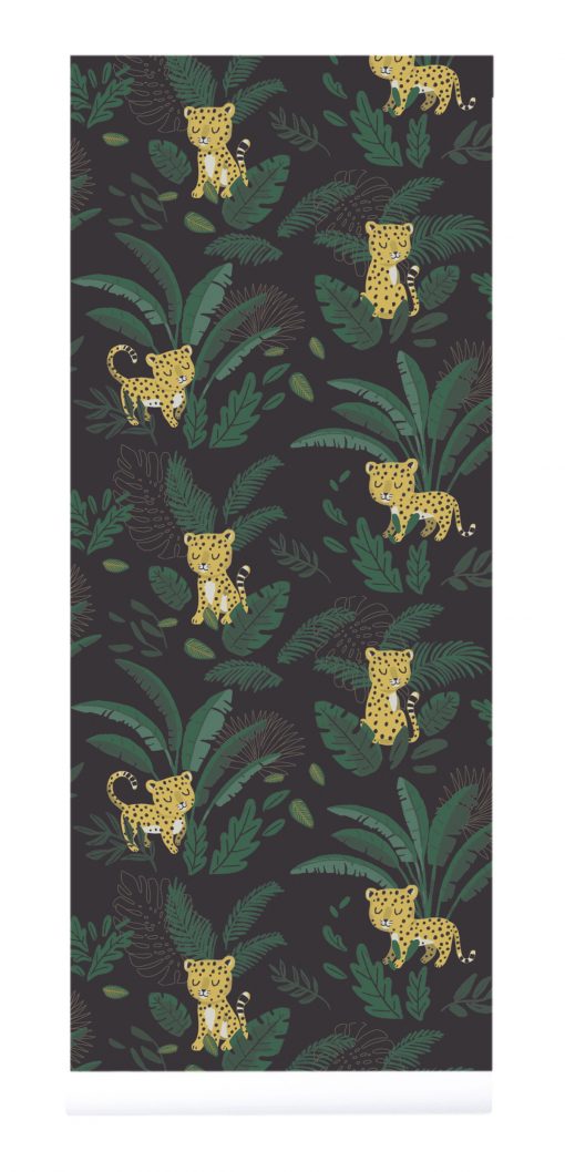 Tropical Cheetah wallpaper in Green
