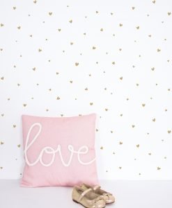 Lovely Hearts Wallpaper - Gold