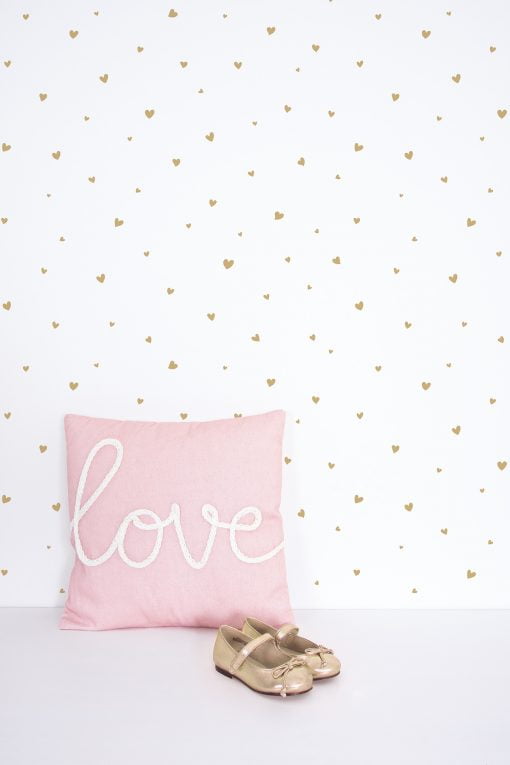 Lovely Hearts Wallpaper - Gold