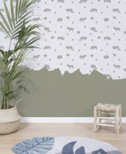 Rhinoceros Tribe Wallpaper by Lilipinso kids room