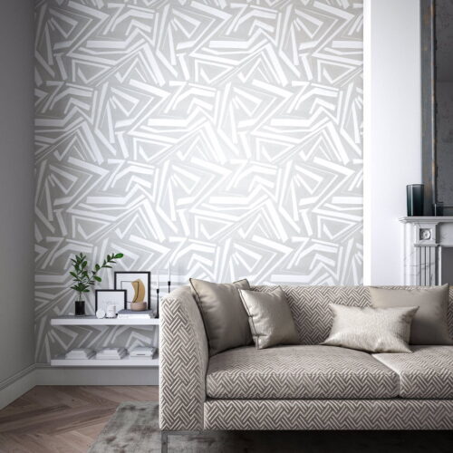 Transverse Wallpaper In Marble & Oyster | Silk Interiors Wallpaper ...