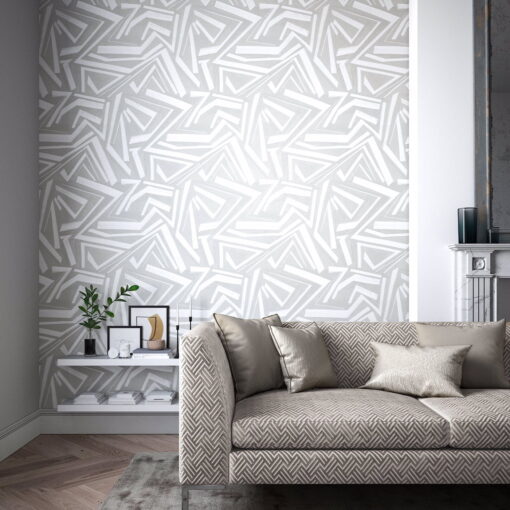 Transverse Wallpaper in Marble & Oyster | Silk Interiors Wallpaper ...