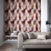 Oscillation Wallpaper in Rosewood and Fig from the Momentum 07 Collection by Harlequin Wallpaper