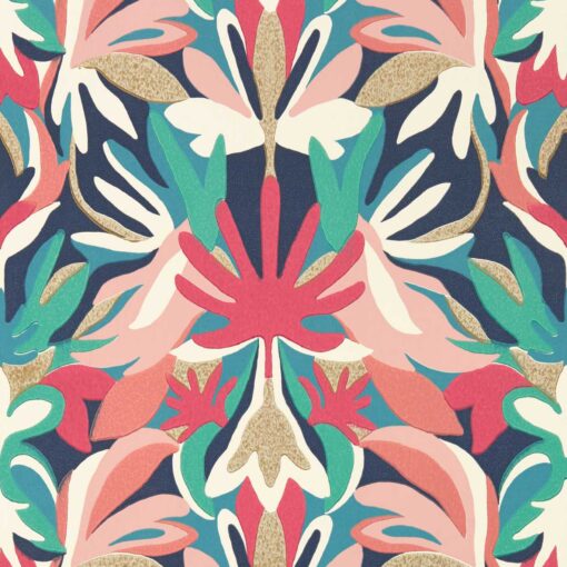 Melora Wallpaper by Harlequin in Brazilian Rosewood, ink and Amazonia