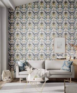 Melora wallpaper by Harlequin in Hempseed, Exhale and Gold