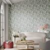 Ardisia Wallpaper in Succulent/soft Focus /Gold