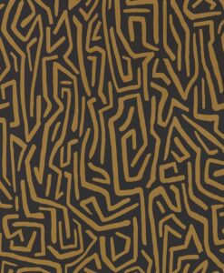 Melodic Wallpaper by Harlequin in Gold, Black and Earth