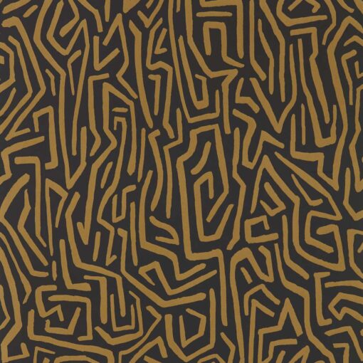 Melodic Wallpaper by Harlequin in Gold, Black and Earth