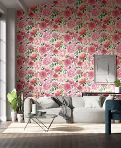 Dahlia Blossom Wallpaper in Merald / New Beginnings
