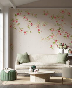 Rosa Wallpaper Mural in FBlush, Pearl, Peony and Meadow (4 panels)