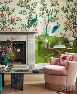 Florence Wallpaper Mural in Fig Blossom, Apple and Peony