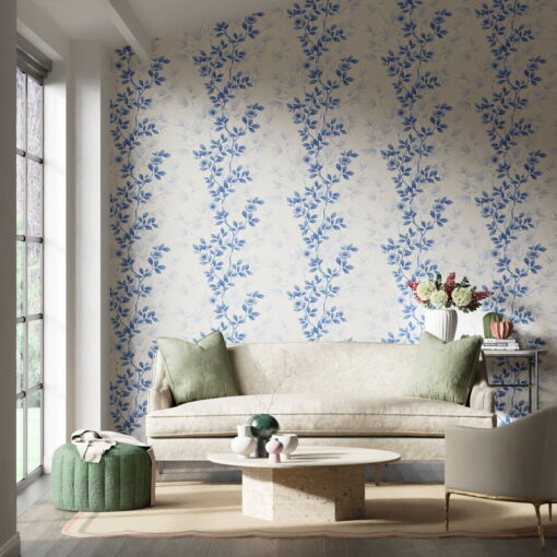 Lady Alford Wallpaper by Harlequin Wallpaper in Porcelain and China Blue