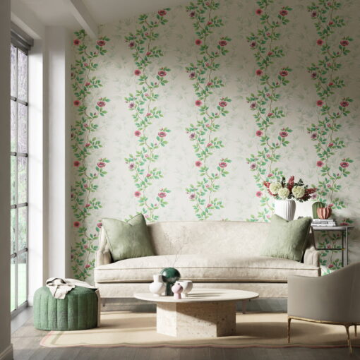 Lady Alford Wallpaper by Harlequin Wallpaper in Fig Blossom and Magenta
