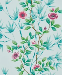 Lady Alford Wallpaper by Harlequin Wallpaper in Sky and Magenta