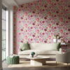 Marsha Wallpaper by Diane Hill in Powder, Peony and Magenta