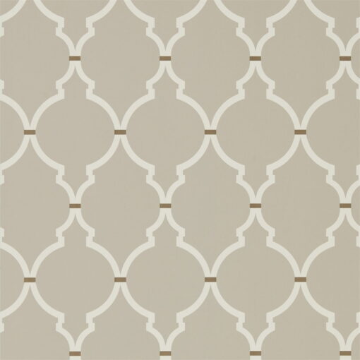 Empire Trellis Wallpaper in Linen and Cream