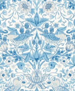 Simply Strawberry Wallpaper by Morris & Co in Woad