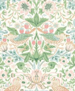 Simply Strawberry Wallpaper by Morris & Co in Cochineal Pink