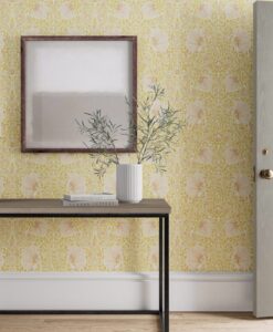 Pimpernel Wallpaper by Morris & Co in Sunflower and Pink