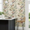 Chinoiserie Hall Wallpaper by Sanderson in Natural Linen and Chintz