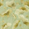 Lotus Leaf Wallpaper in Oriental Green and Olive by Sanderson