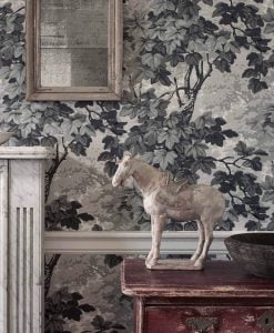 Richmond Park Wallpaper in Charcoal